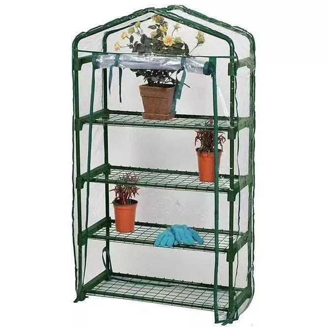 Gardener Select 4 Shelf Small Greenhouse with Cover