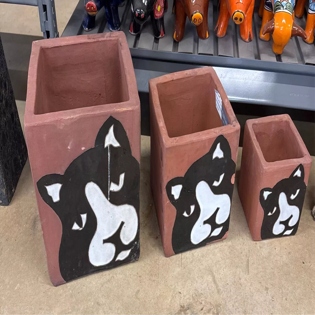 Glazed Cat Terracotta Cube