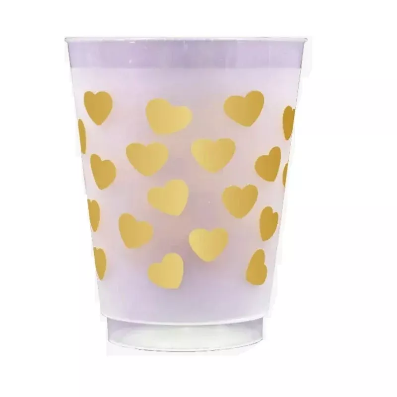 Gold Heart Frosted Flex Cups