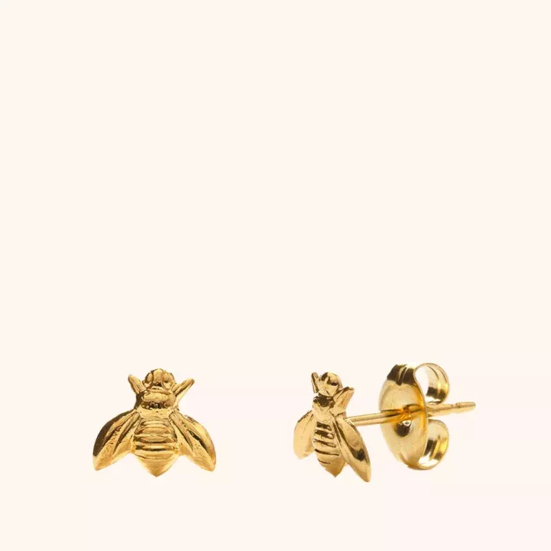 Gold Honey Bee Studs