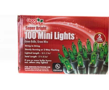 Good Tidings Super Bright 100 Mini Green Light Set