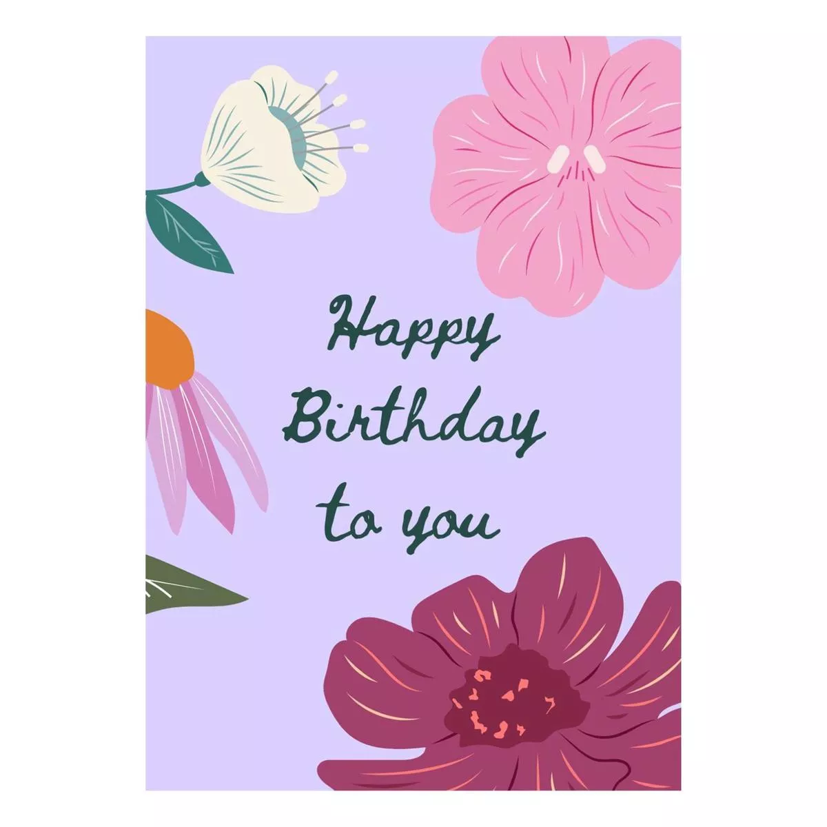 “Happy Birthday” Greeting Card – A6 Folded – Add custom message