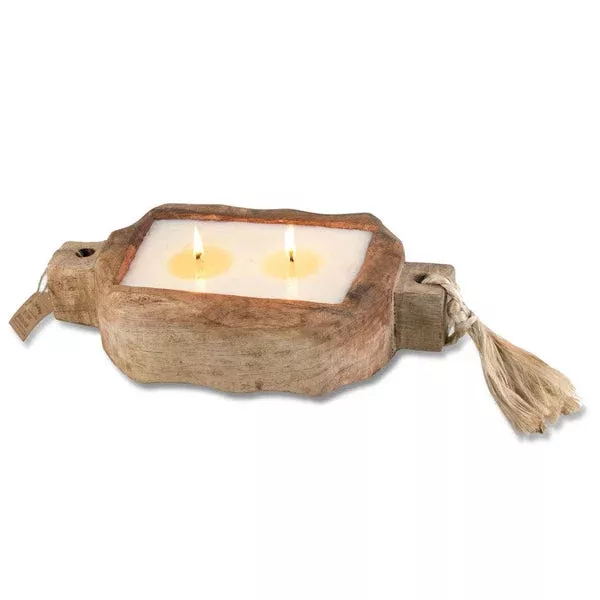 Himalayan Driftwood 2-Wick Candle – Tobacco Bark Scent (24oz)