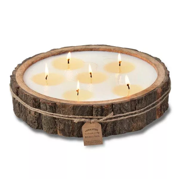 Himalayan Tree Bark Pot 6-Wick Candle -Grapefruit Pine Scent (76oz)