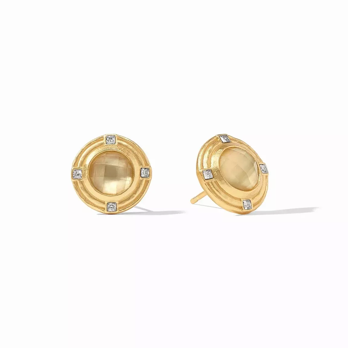 Julie Vos Astor Stone Stud – Iridescent Champagne