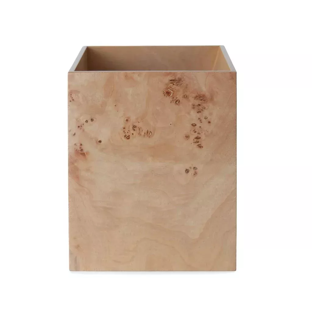 Kassatex Mesa Waste Basket – Burl Wood