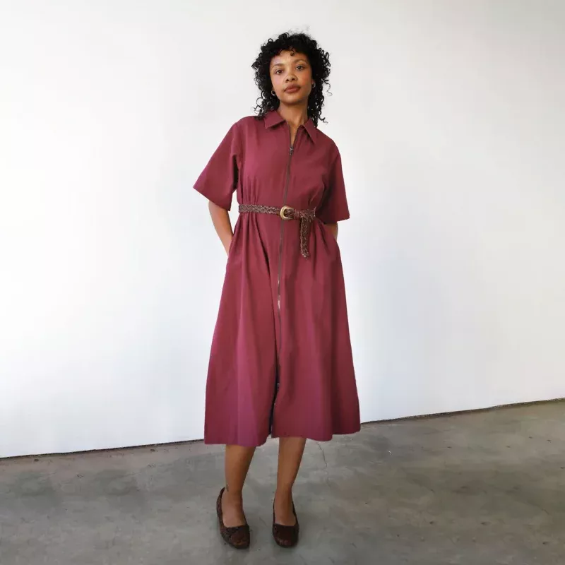 Long Utility Dress | Bordeaux
