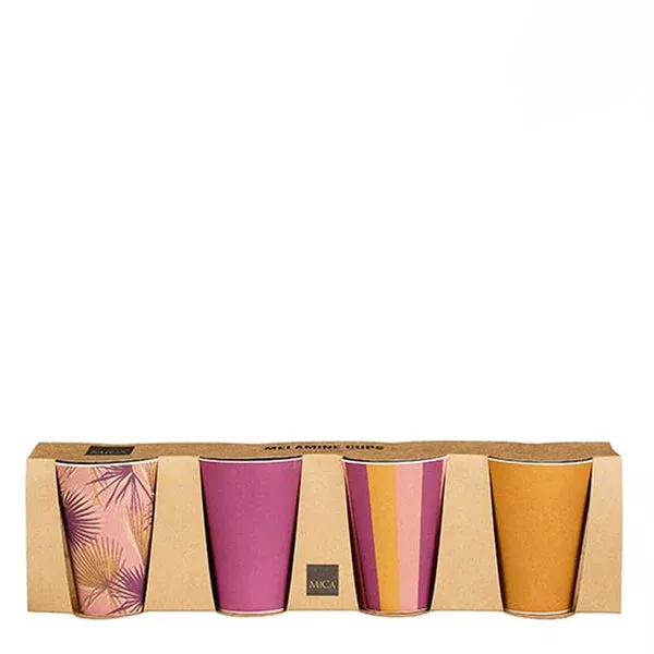 Lumina Cup Pink/Brown 4pc