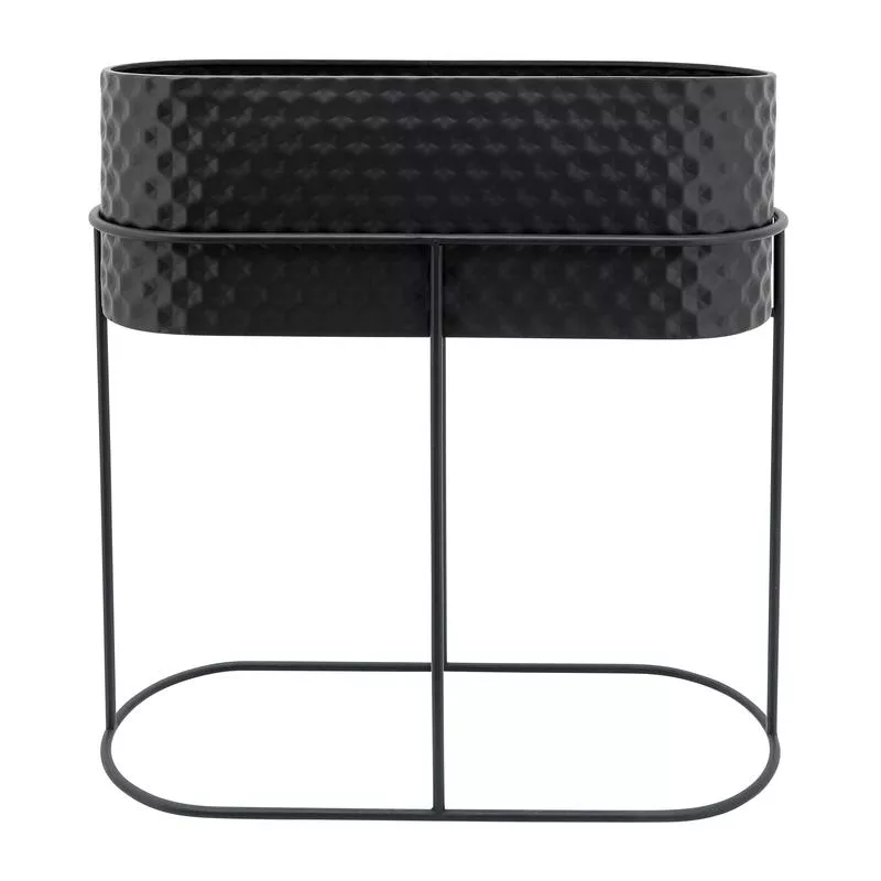 METAL, S/2 20/24″ OVAL PLANTERS, BLACK