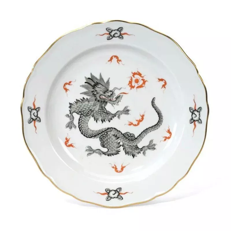Ming Dragon Black Dinner Plate