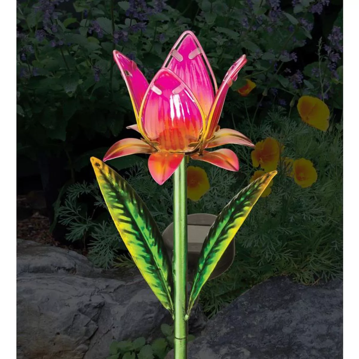 Mini Solar Garden Stake – Pink Tulip