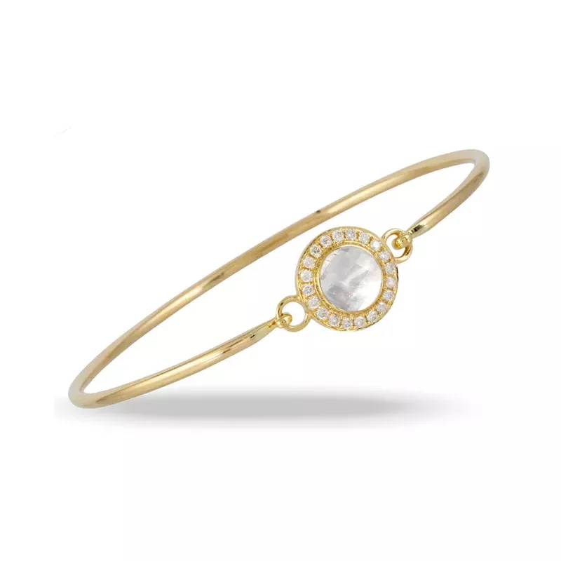 Mother-of-Pearl & Diamond Bangle