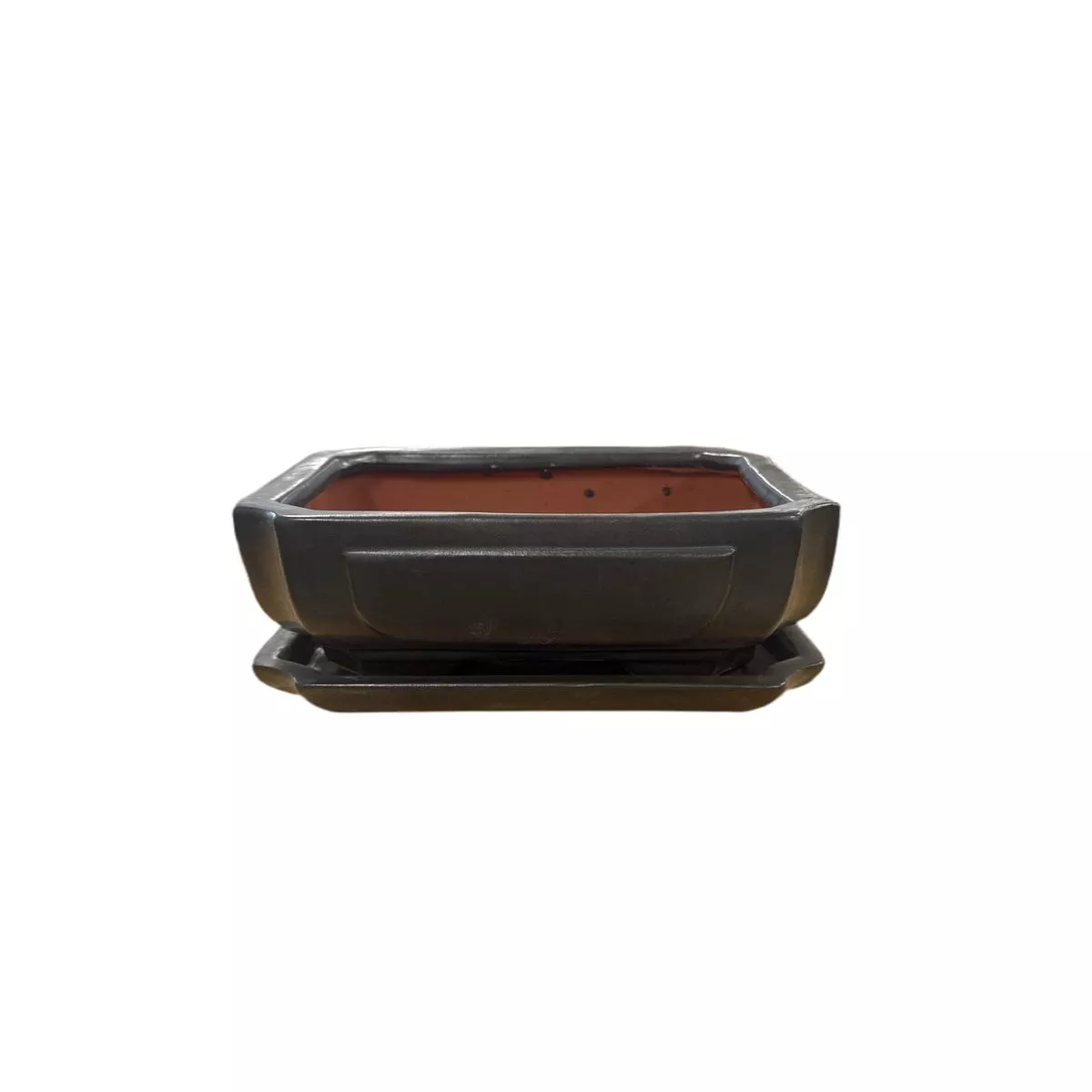Octagon Bonsai Pot – Matte Black