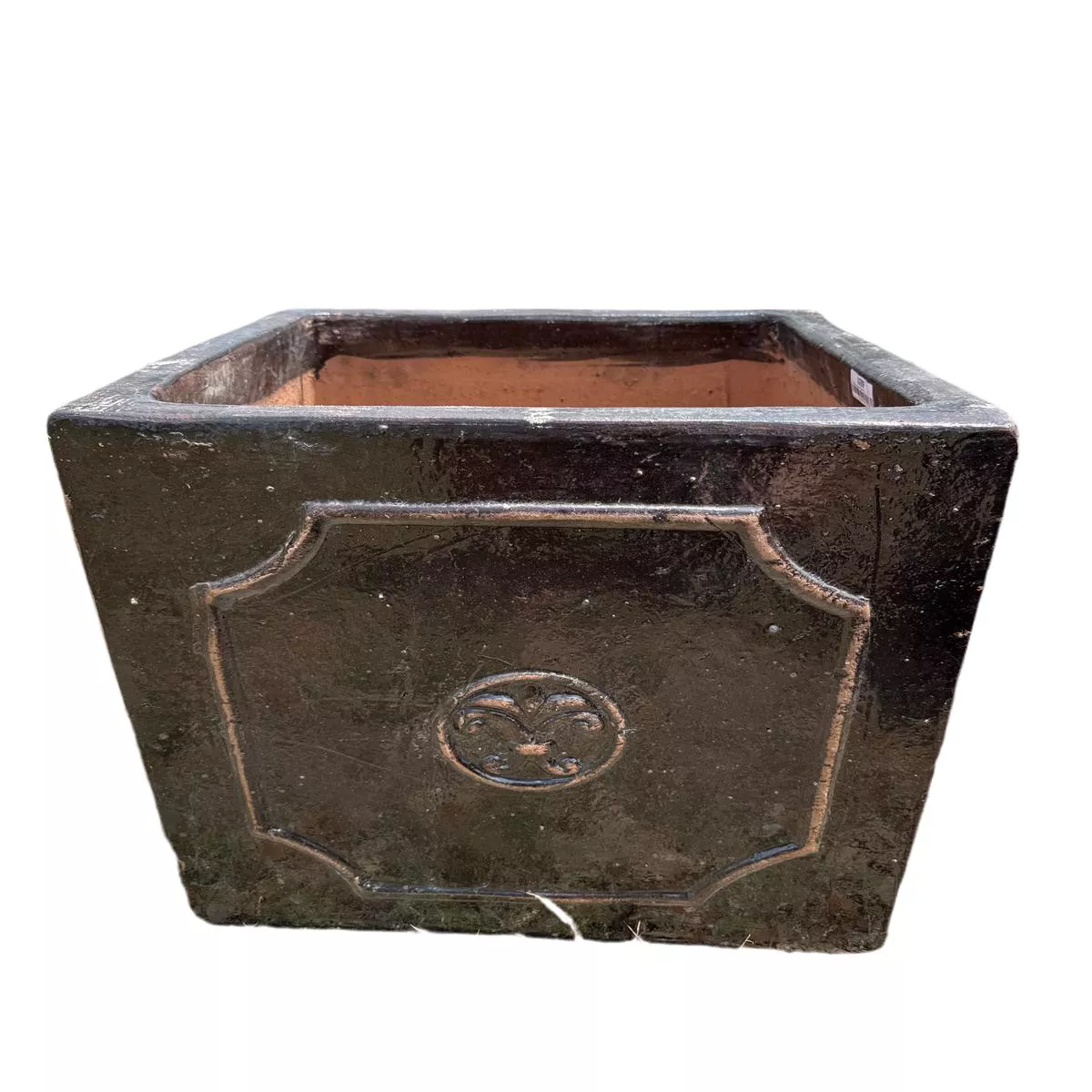 Ornate Cube Planter 8211 Rustic Black Set of 3