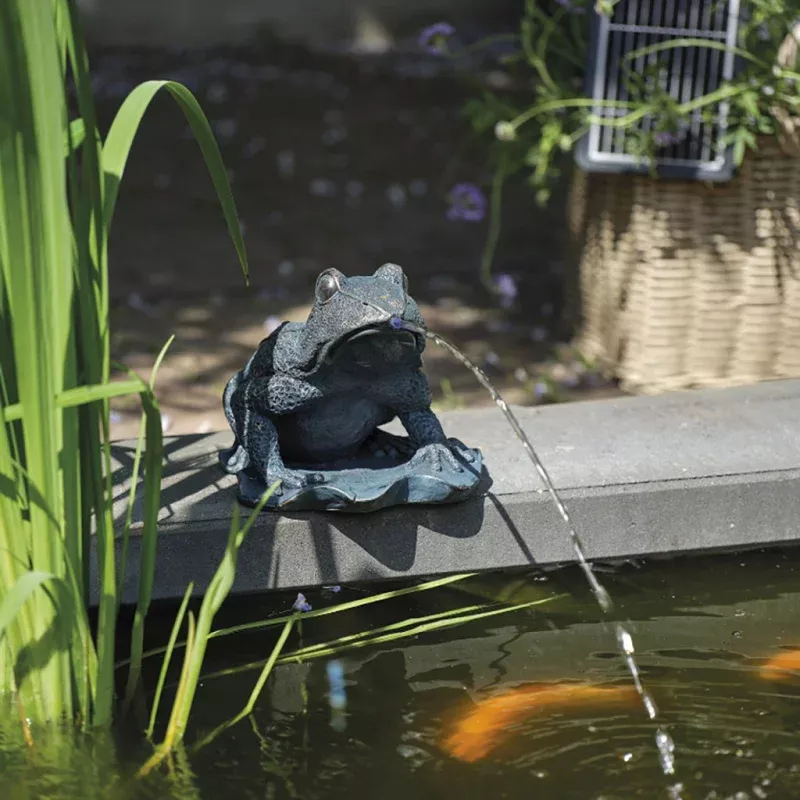 Outdoor Solar Powered Frog Fountain