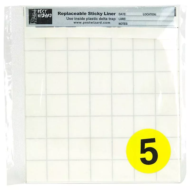 Pest Wizard Plastic Delta Trap Sticky Liner 5- Pack