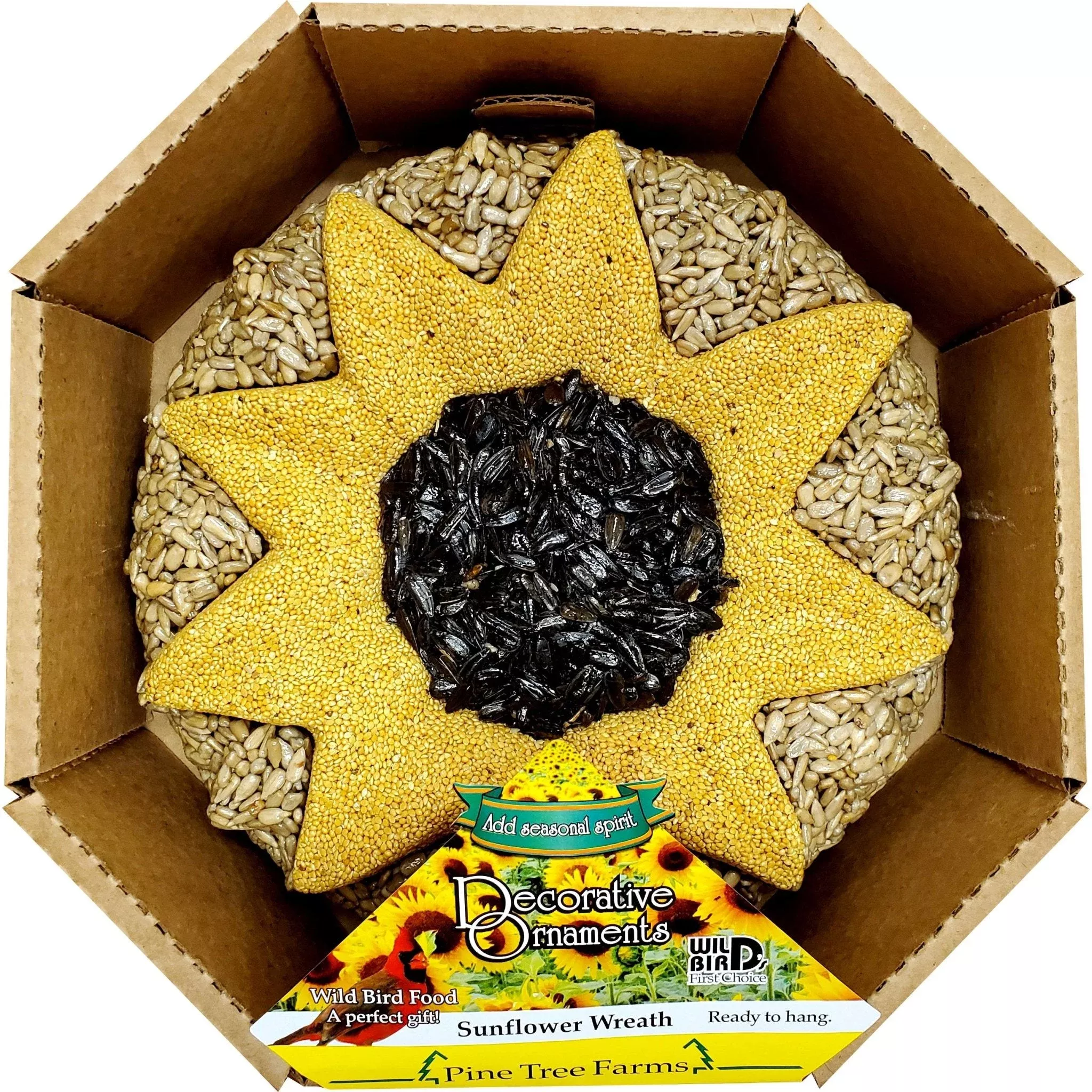 Pine Tree Farms Sunflower Shaped Seed Wreath