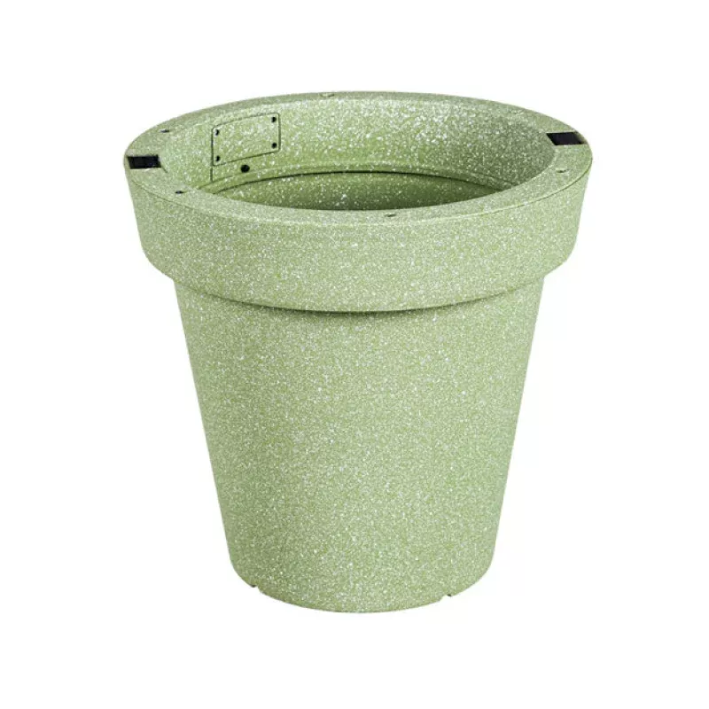 Planter, 16in, Solar Lit, Green