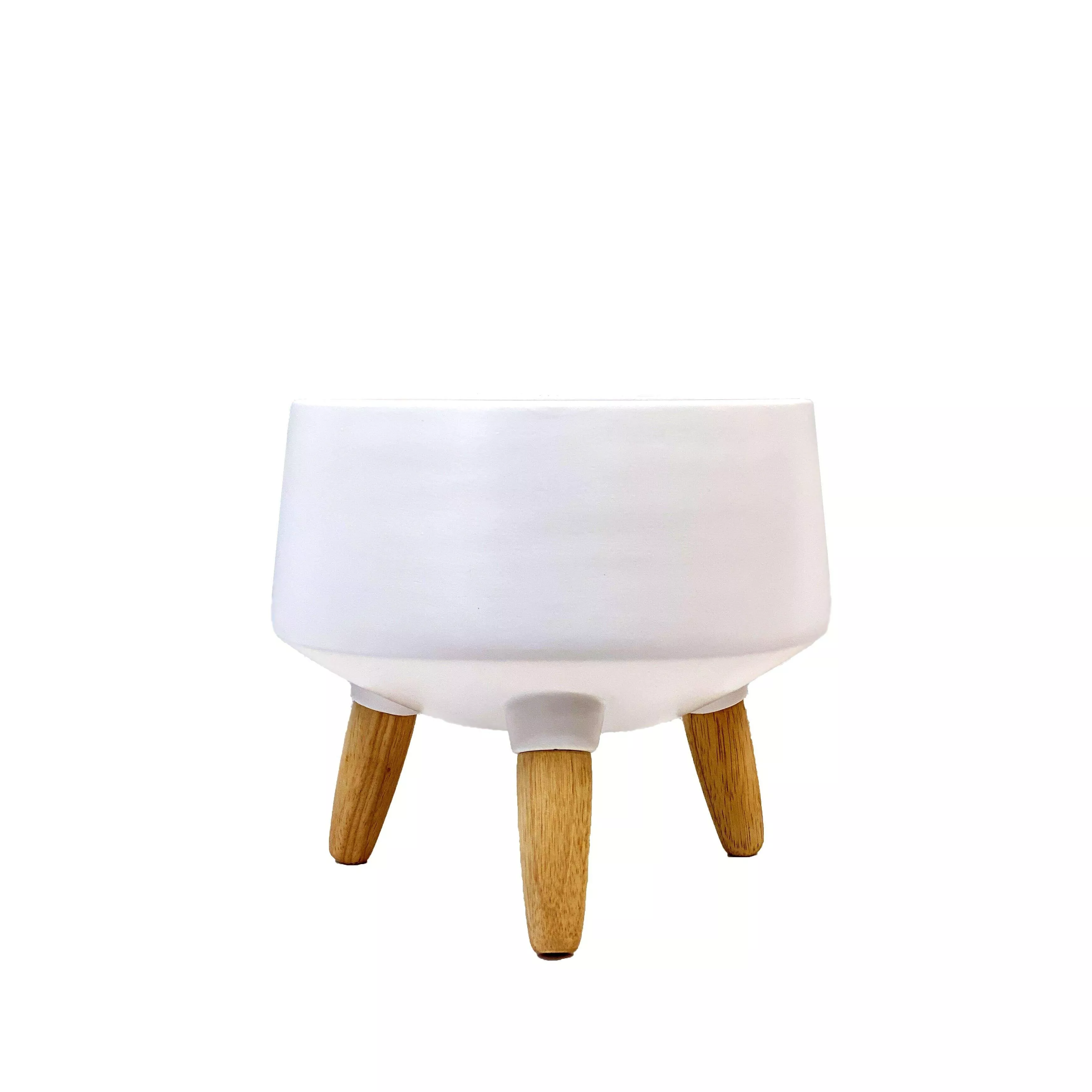 Pot, 6in, Ceramic, Eugenie Planter w Beech Legs