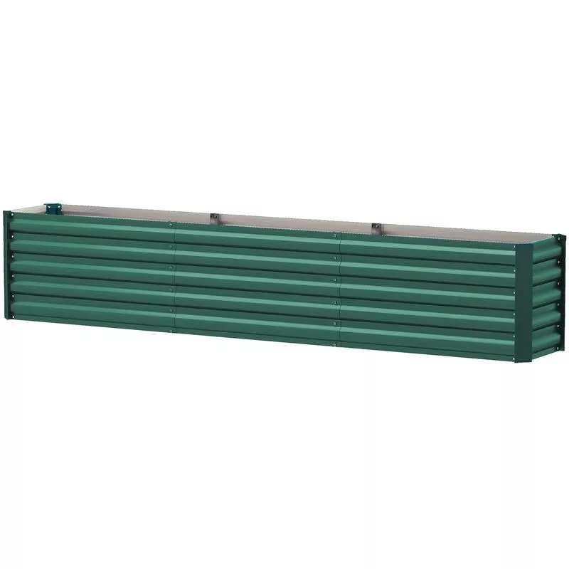 Rootz Raised Garden Bed – Elevated Planter – Galvanized Steel Bed – Rust Resistant – 240cm x 40cm x 45cm
