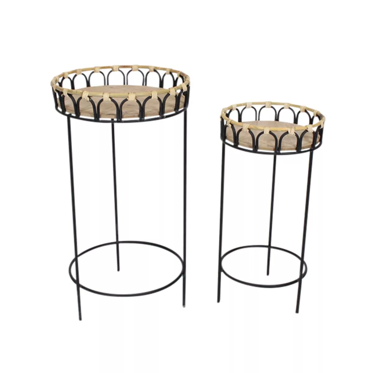 S/2 26/23″H PLANT STANDS, BROWN