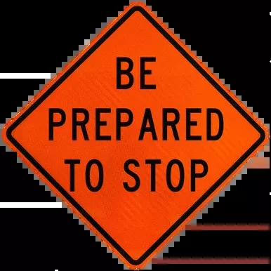 Safety Flag Co. 48″ Roll-Up Sign with Rib – Be Prepared to Stop