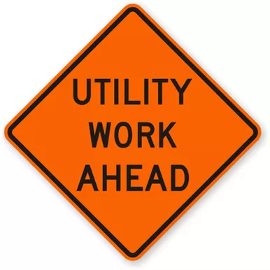 Safety Flag Co. 48″ Roll Up Sign with Rib – Utility Work Ahead