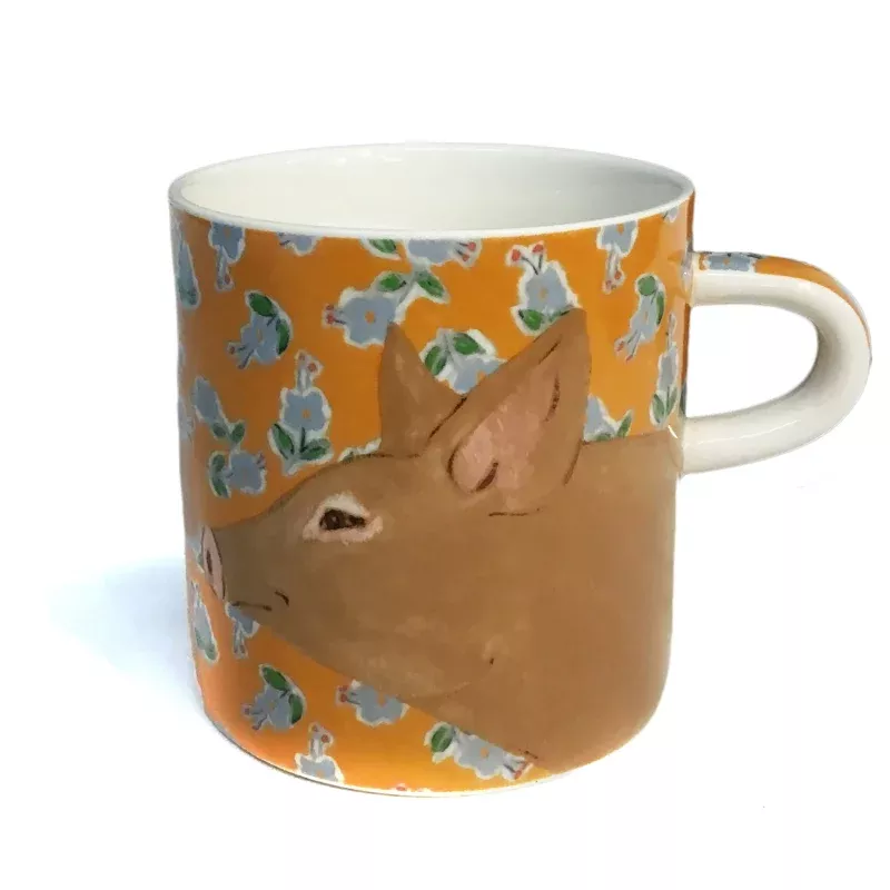 Stoneware Mug 16oz Patterns & Animla Faces