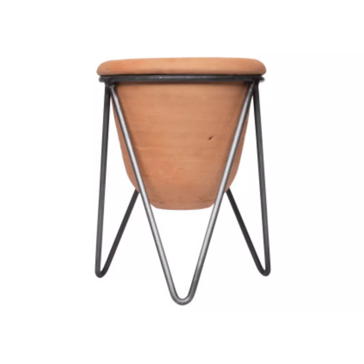 Terracotta Pot with Metal Stand
