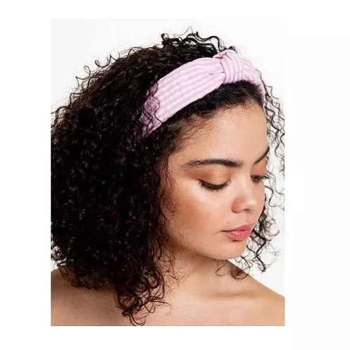 Top Knot Seersucker Headband – Pink