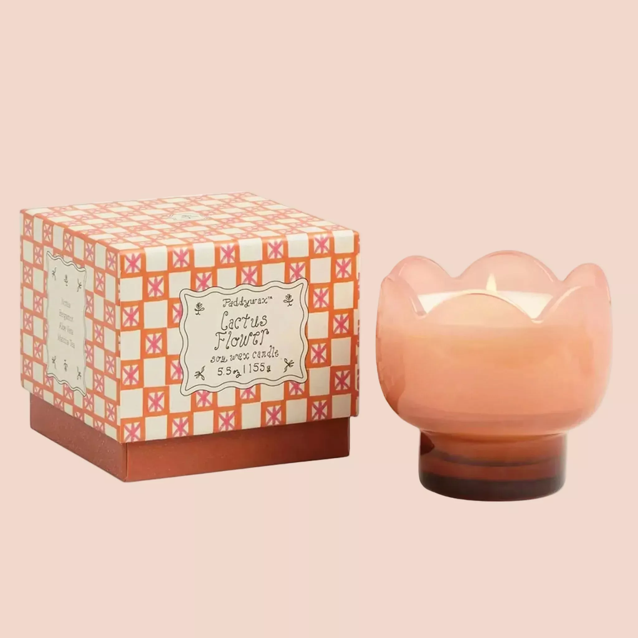 Tulip Glass Candle | Cactus Flower