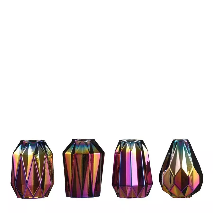 Vase, 4in, Metallic, Chrome
