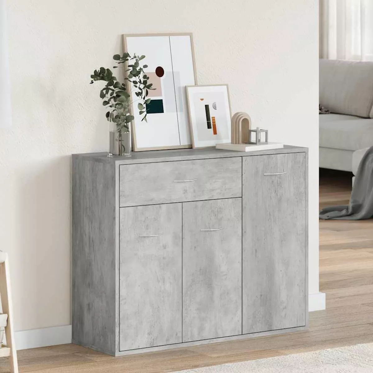 vidaXL Sideboard Concrete Grey 88x30x70 cm Engineered Wood