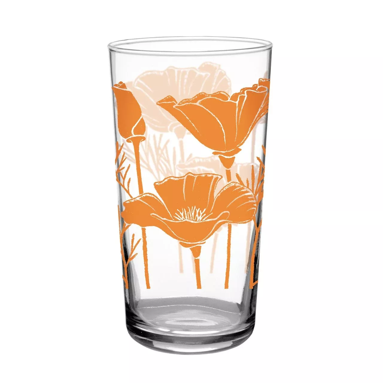Vintage 16 oz Glass – Poppies