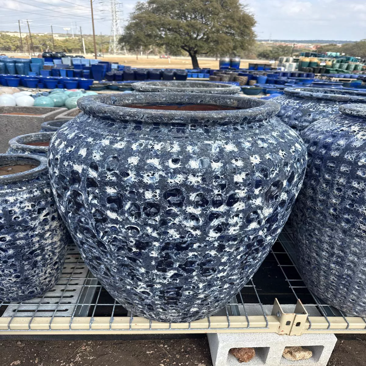 Waffle Jar 8211 Blue Lava 1225 Set of 2