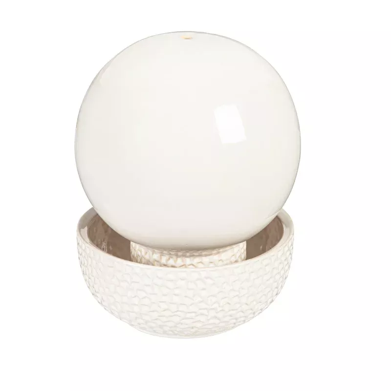 White Round Ceramic Tabletop Fountain