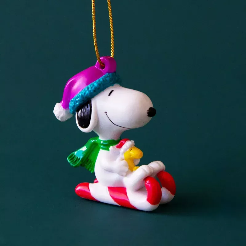 Whitmans Snoopy Candy Cane Sled Ornament
