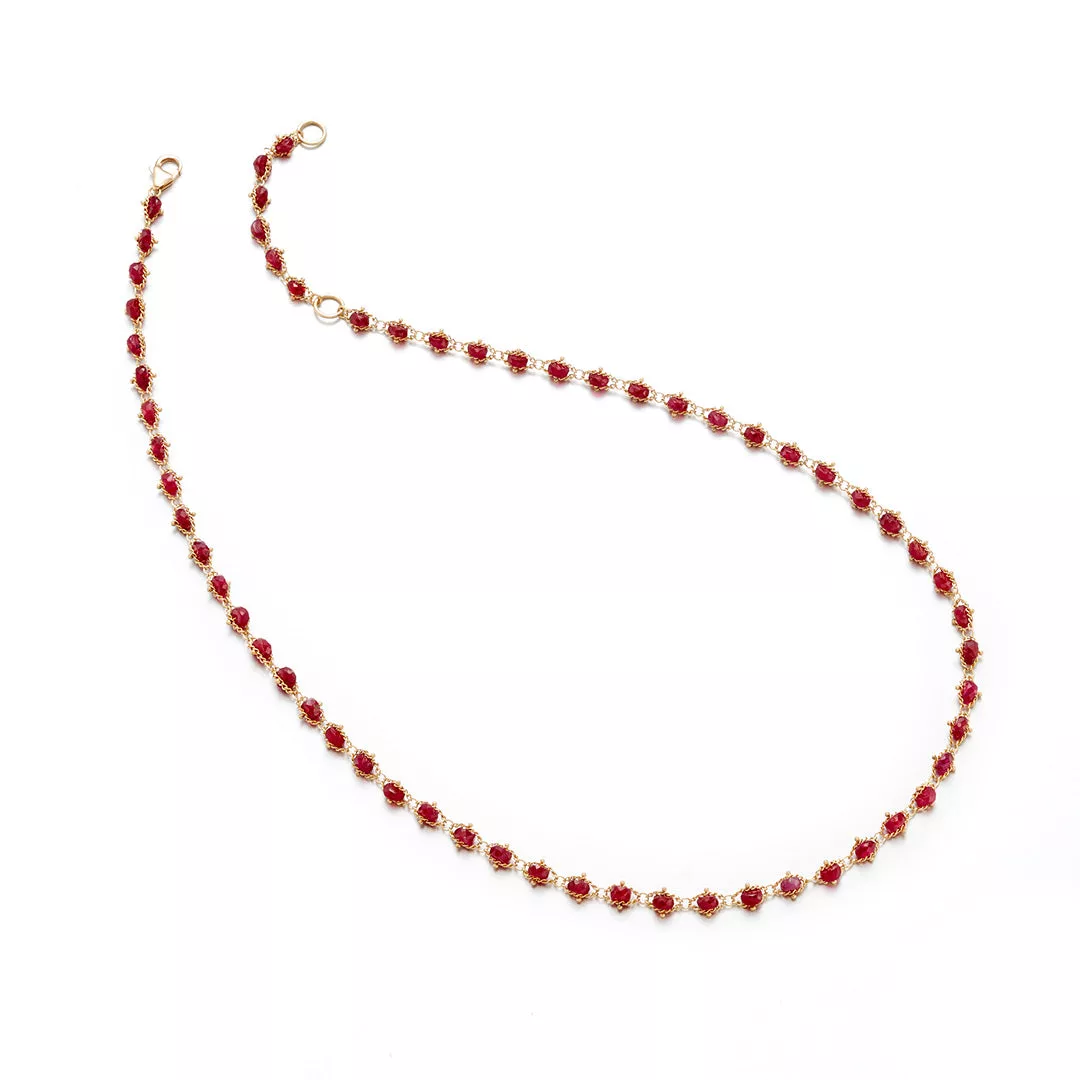 Woven Ruby Necklace