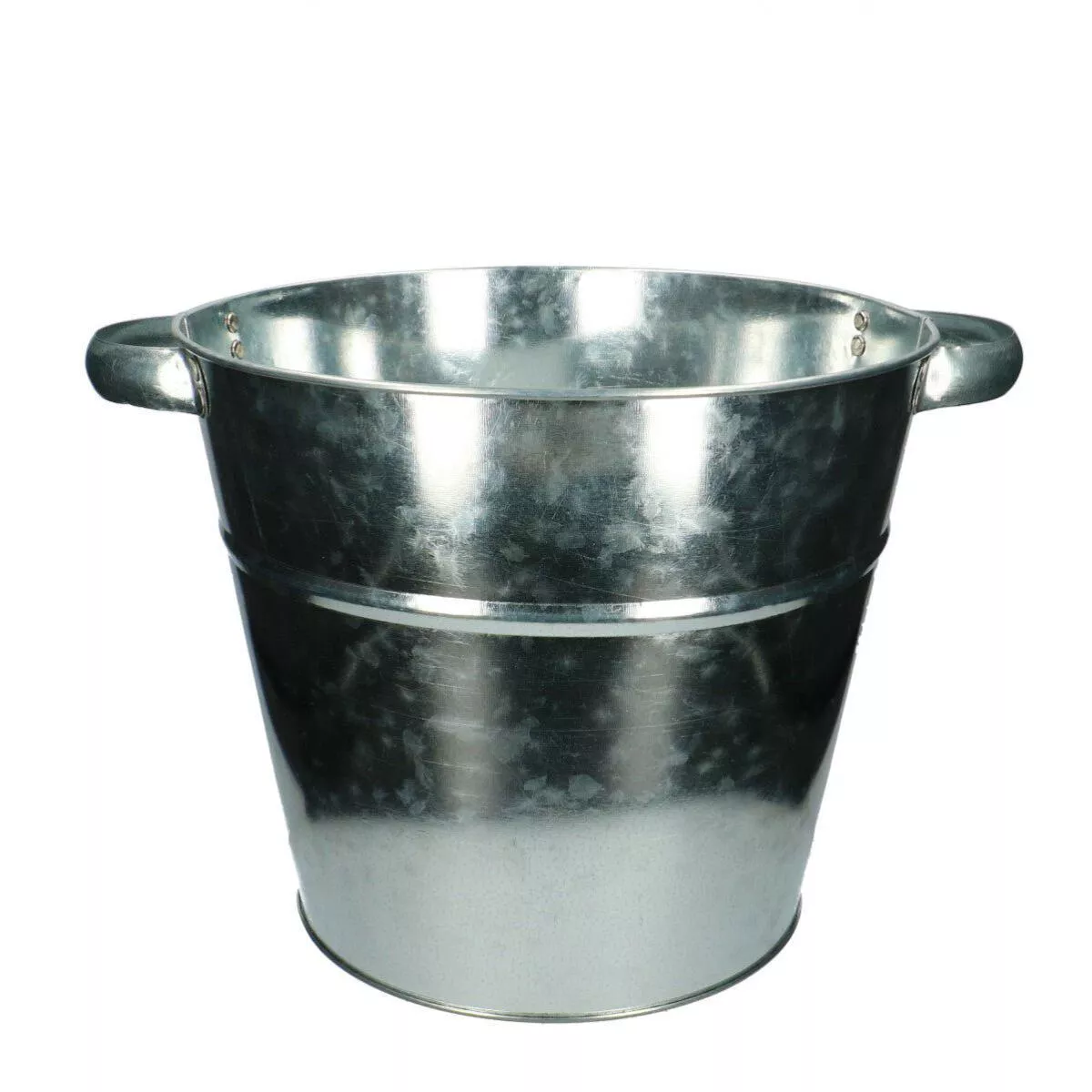 Zinc Silver Bucket Pot with Handles