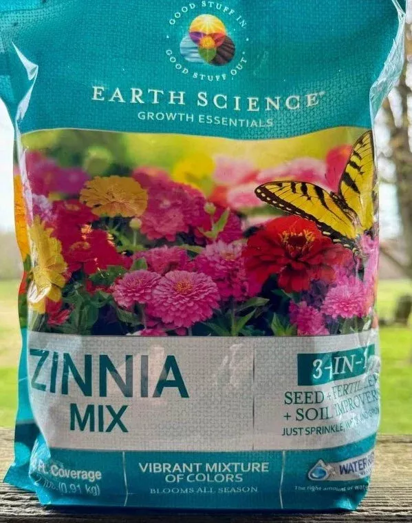 Zinnia Seeds Mix – 2 Pounds – 3-in-1 Fertilizer + Soil Improvers – Zinnia elegans